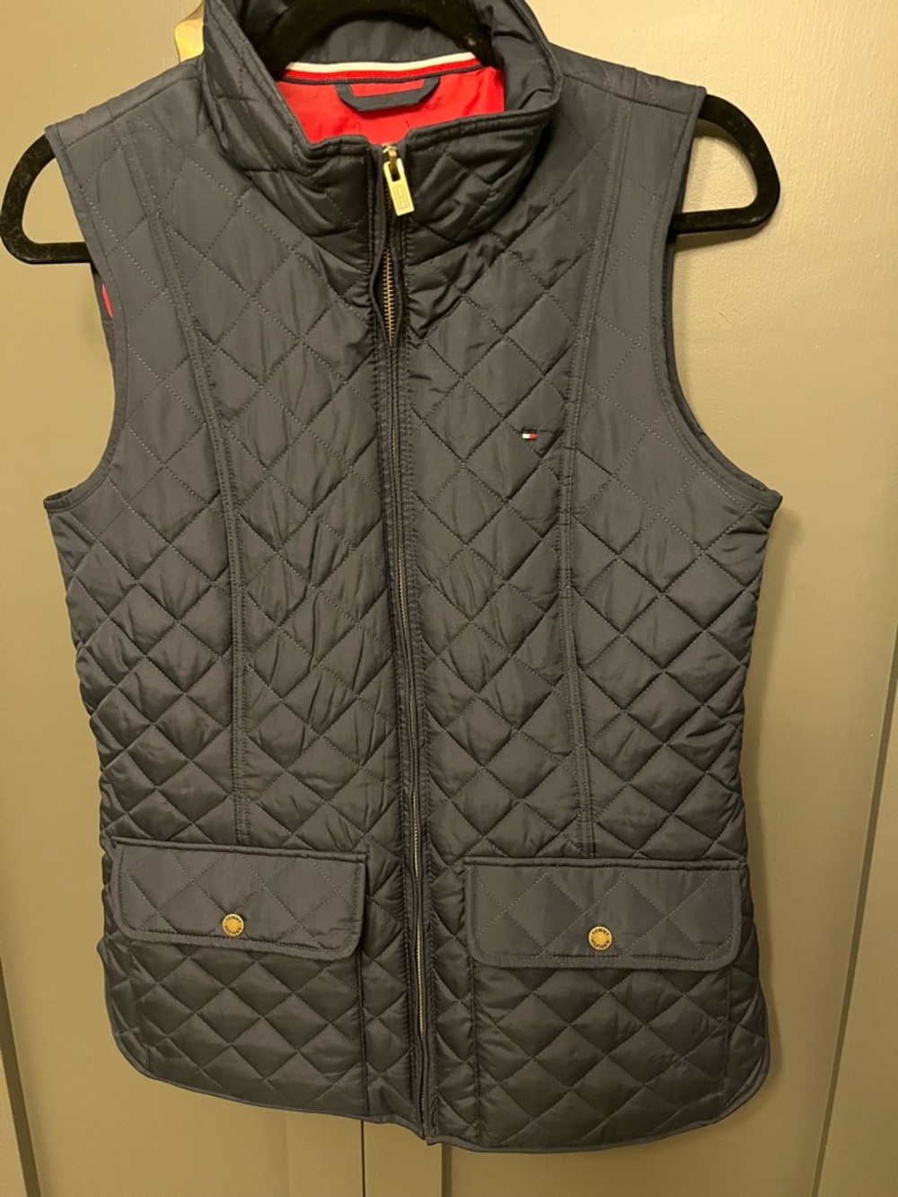 Tommy Hilfiger Navy Quilted Vest with Red Interior S/P